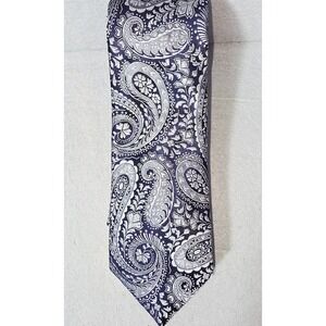 Countess Mara Tie Paisley Textured Deep Purple‎ And Silver